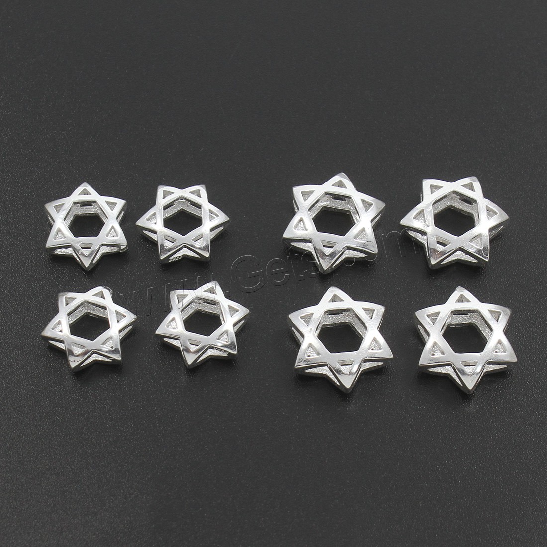 Sterling Silver Beads, 925 Sterling Silver, Star of David, silver color plated, different size for choice, Hole:Approx 3, 5, 6mm, Sold By PC