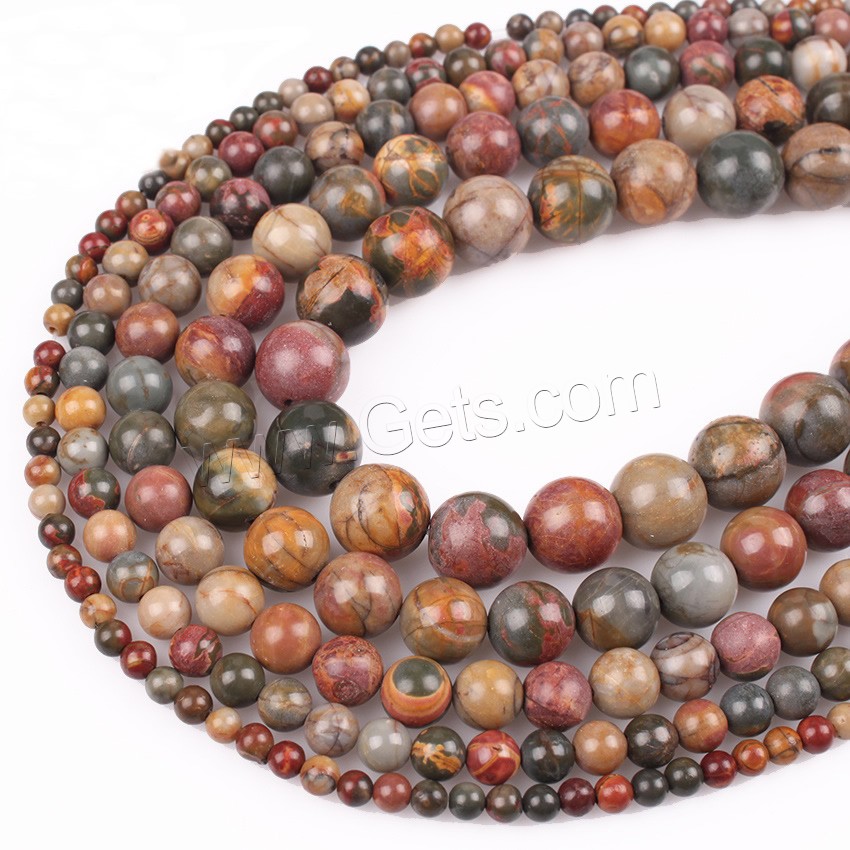 Picasso Jasper Beads, Pinus koraiensis, Round, different size for choice, Length:Approx 15.5 Inch, Sold By Strand