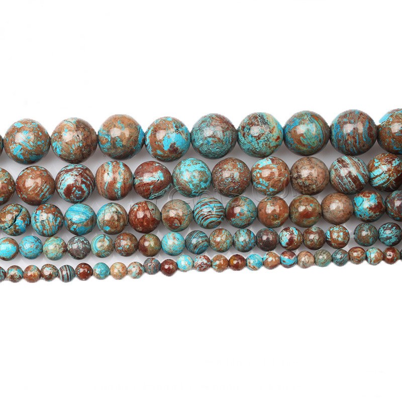 Cloisonne-Stein Perle, rund, verschiedene Größen vorhanden, Länge:ca. 15.5 ZollInch, verkauft von Strang