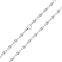 Stainless Steel Chain Necklace, thick 925 sterling silver plated, for woman Approx 19 Inch 