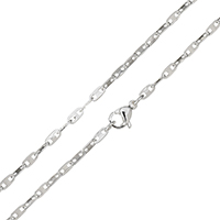 Stainless Steel Chain Necklace, thick 925 sterling silver plated, mariner chain & for woman Approx 17 Inch 