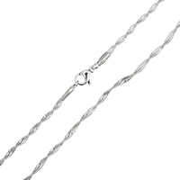 Cadena del collar de acero inoxidable, Plata ley 925 gruesa, para mujer, 2mm, longitud:aproximado 20 Inch, 10Strandsfilamento/Bolsa, Vendido por Bolsa