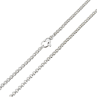 Fashion Stainless Steel Necklace Chain, thick 925 sterling silver plated, rolo chain & for woman Approx 19 Inch 