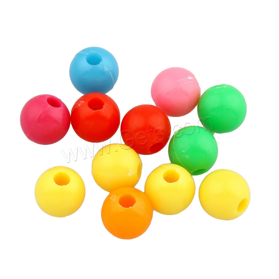 Plastic Pony Beads, Round, different size for choice, mixed colors, Sold By Bag