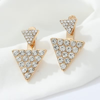 Zinc Alloy Split Earring, stainless steel post pin, plated, detachable & with rhinestone lead & cadmium free 