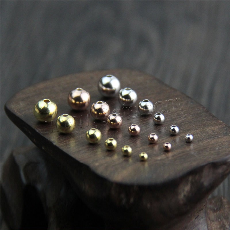 Runde Sterling Silber Perlen, 925 Sterling Silber, plattiert, verschiedene Größen vorhanden, keine, verkauft von Tasche