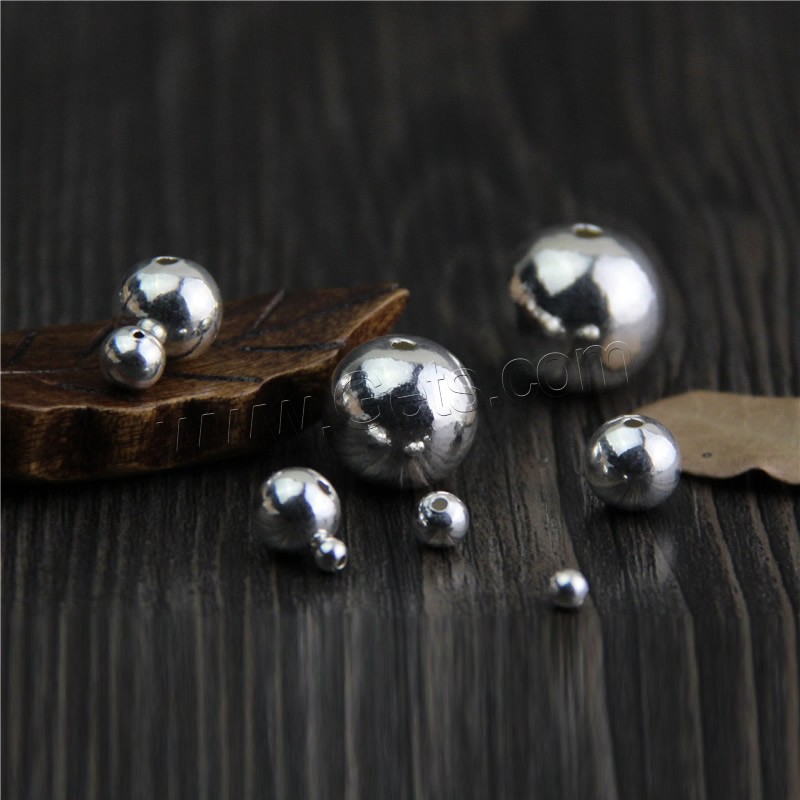 Runde Sterling Silber Perlen, 925 Sterling Silber, verschiedene Größen vorhanden, verkauft von PC