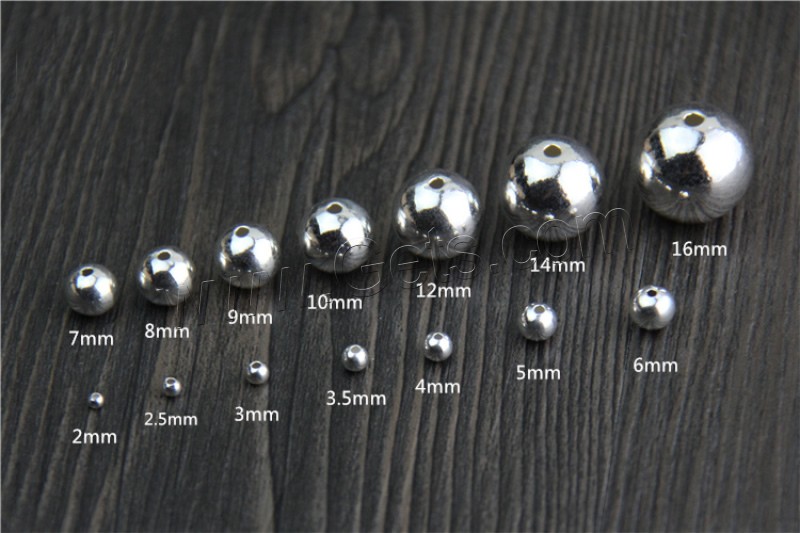 Runde Sterling Silber Perlen, 925 Sterling Silber, verschiedene Größen vorhanden, verkauft von PC