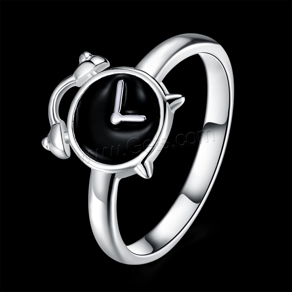 Brass, Clock, silver color plated, different size for choice & for woman & enamel, 12mm, Sold By PC