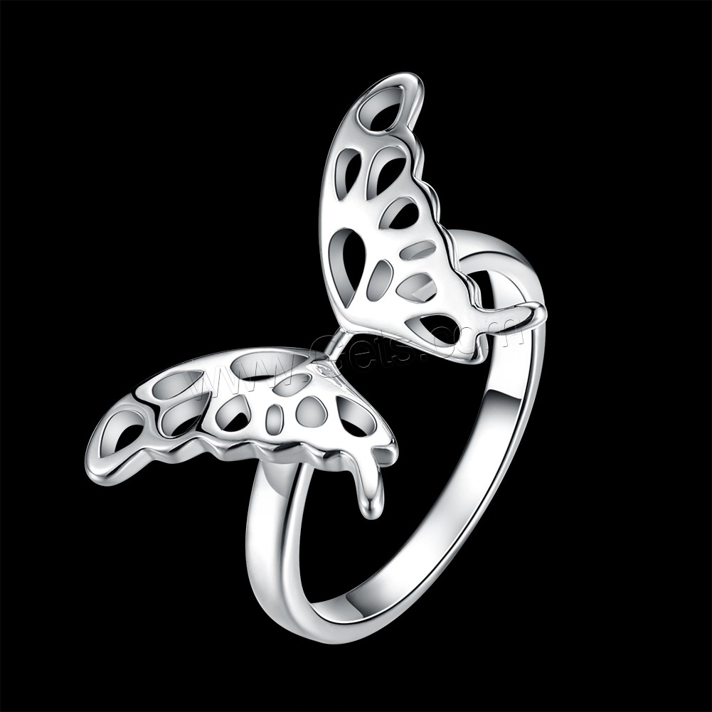 Brass, Butterfly, silver color plated, different size for choice & for woman & hollow, 14mm, Sold By PC