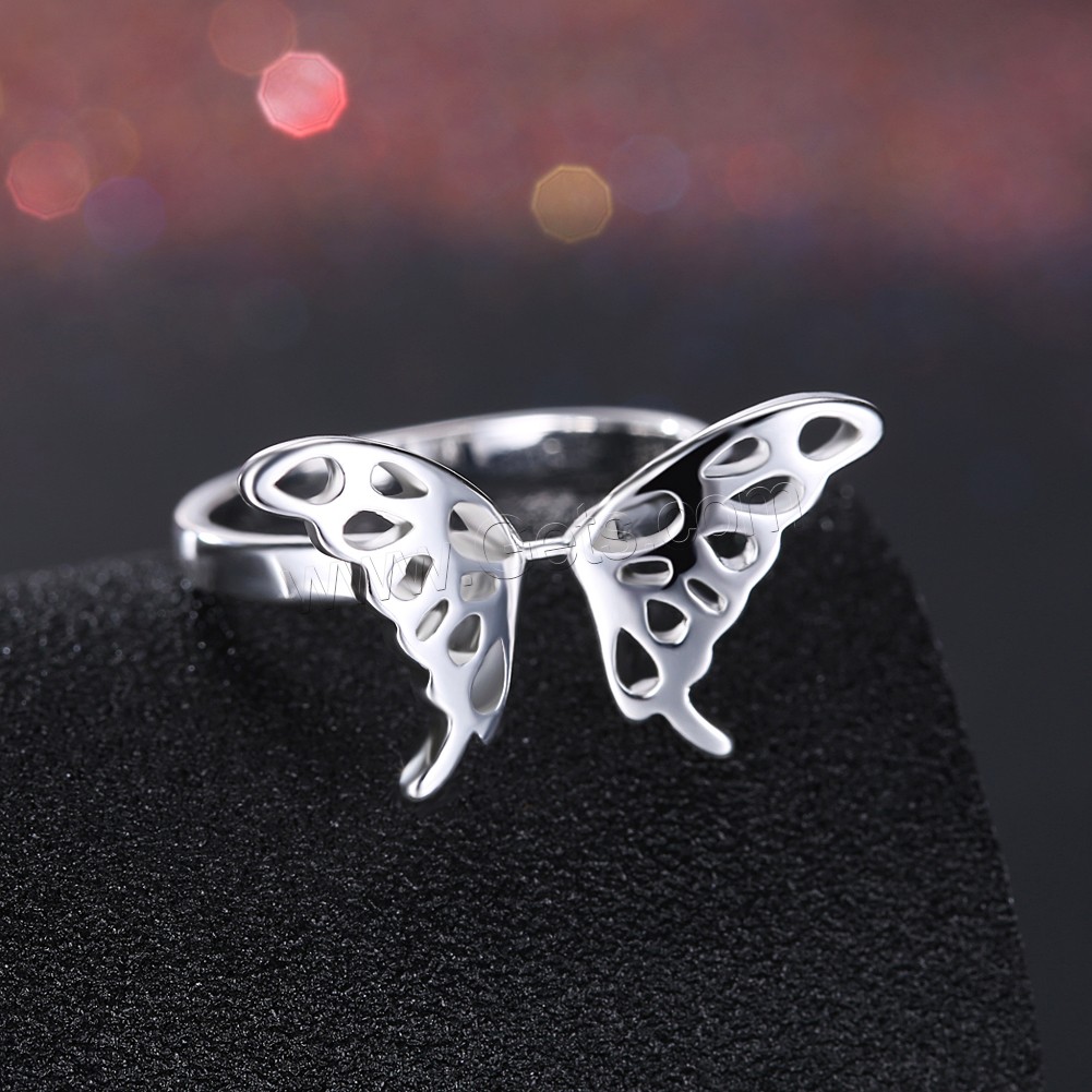 Brass, Butterfly, silver color plated, different size for choice & for woman & hollow, 14mm, Sold By PC