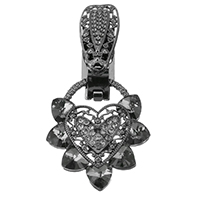 Zinc Alloy Fold Over Clasp Findings, plumbum black color plated, with rhinestone  Approx 3mm, Inner Approx 2mm 