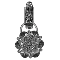 Zinc Alloy Fold Over Clasp, plumbum black color plated, with rhinestone  Approx 3mm 