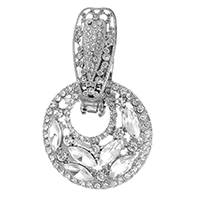 Zinc Alloy Fold Over Clasp, with Crystal, silver color plated, with rhinestone  Approx 3mm 