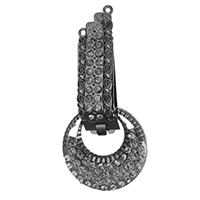 Zinc Alloy Fold Over Clasp, plumbum black color plated, with rhinestone  Approx 2.5mm 