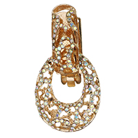 Zinc Alloy Fold Over Clasp, gold color plated, with rhinestone  Approx 2.5mm 