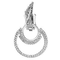 Zinc Alloy Fold Over Clasp, silver color plated, with rhinestone Approx 3mm 