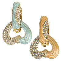 Zinc Alloy Fold Over Clasp, gold color plated, enamel & with rhinestone Approx 2.5mm 