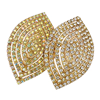 Zinc Alloy Cabochon, gold color plated, with rhinestone 