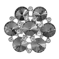 Parche de Diamantes de Imitacion, aleación de zinc, con Cristal, chapado en color de plata, con diamantes de imitación, 35x32x13mm, Vendido por UD
