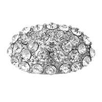 Zinc Alloy Shank Button, silver color plated, with rhinestone Approx 2.5mm 