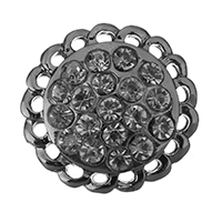 Botón de caña de aleación de cinc, aleación de zinc, chapado en color plomo negro, con diamantes de imitación & hueco, 21x8mm, agujero:aproximado 3.5mm, Vendido por UD