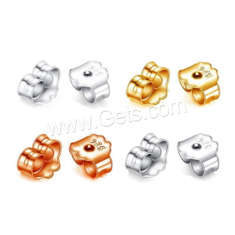 925 Sterling Silver Tension Ear Nut, plated, different size for choice, more colors for choice, Sold By Pair