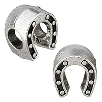 Zinc Alloy European Beads, Horseshoes, antique silver color plated, without troll Approx 4.5mm 