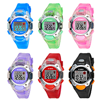 Synoke® Children Watch, Plastic, with Glass, Chinese movement, plated, Life water resistant & for children & adjustable & LED 15.93mm Approx 5.5-7.8 Inch 