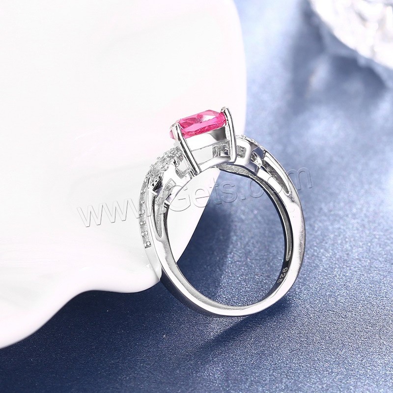 Newegg®の指輪, 92.5％純度シルバー, 三角形, 女性用 & キュービックジルコニアのある, 8mm, 売り手 パソコン