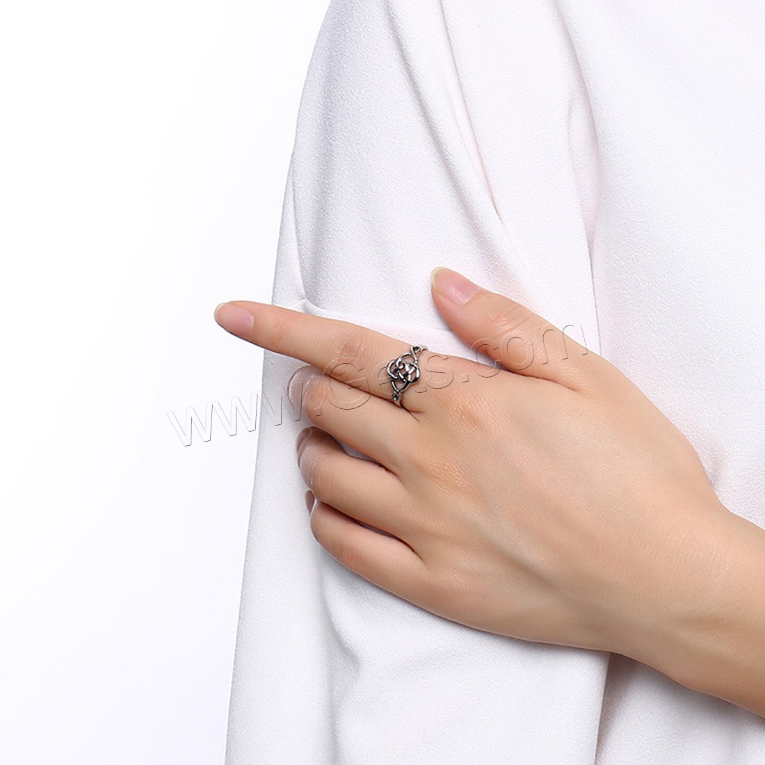 Stainless Steel Finger Ring, different size for choice & for woman & hollow, original color, 11mm, Sold By PC