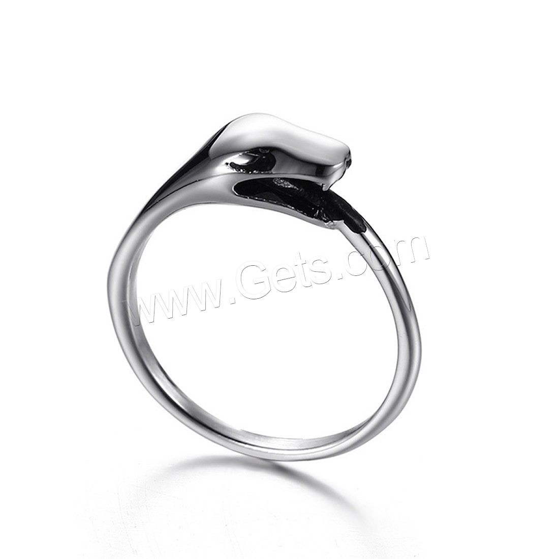 Stainless Steel Finger Ring, Snake, different size for choice & for woman, original color, 6.7mm, Sold By PC