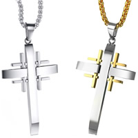 Stainless Steel Cross Pendants, plated, for man Approx 1-3mm 