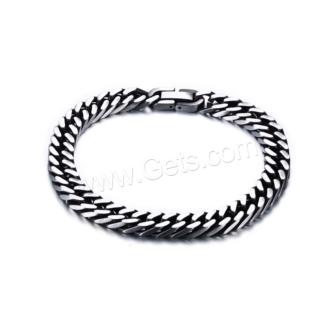 Men Bracelet, Stainless Steel, different size for choice & curb chain & for man & blacken, Length:Approx 8 Inch, Sold By Strand