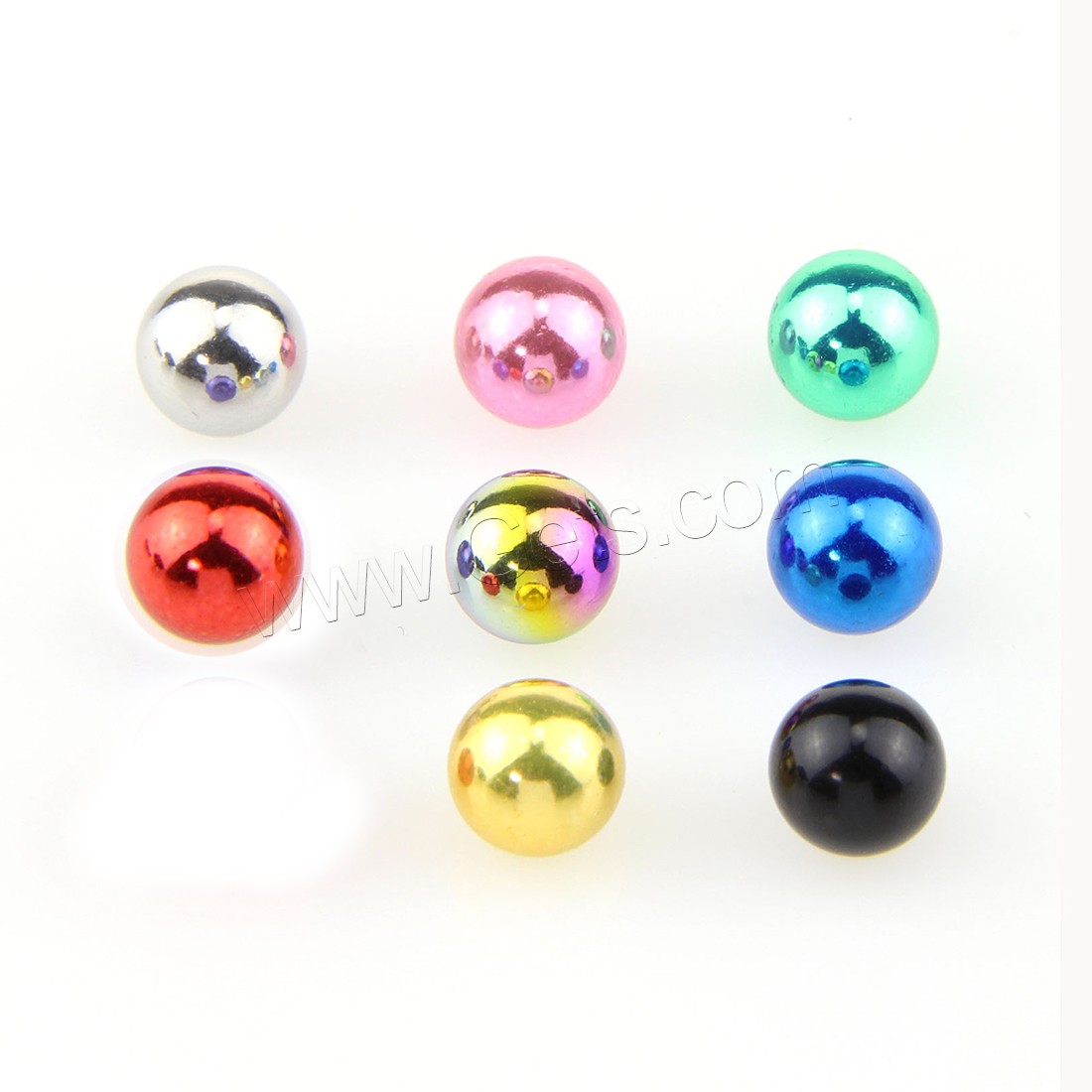 316L Stainless Steel Piercing Earring Findings, Round, plated, with troll & Unisex & with painted & different size for choice, more colors for choice, Sold By PC