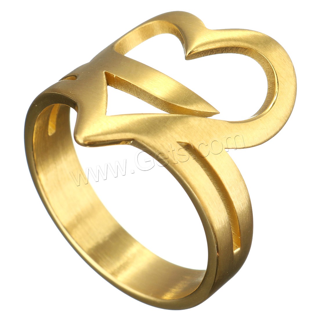 Stainless Steel Finger Ring, gold color plated, different size for choice & different styles for choice & for woman, 18mm, Sold By PC