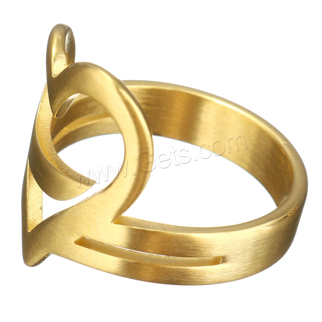 Stainless Steel Finger Ring, gold color plated, different size for choice & different styles for choice & for woman, 18mm, Sold By PC