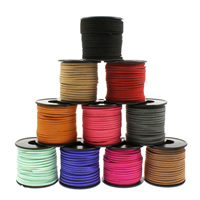 Cuerda De Pana, cordón de lana, color mixto, 2.7x1mm, 25m/Carrete, Vendido por Carrete