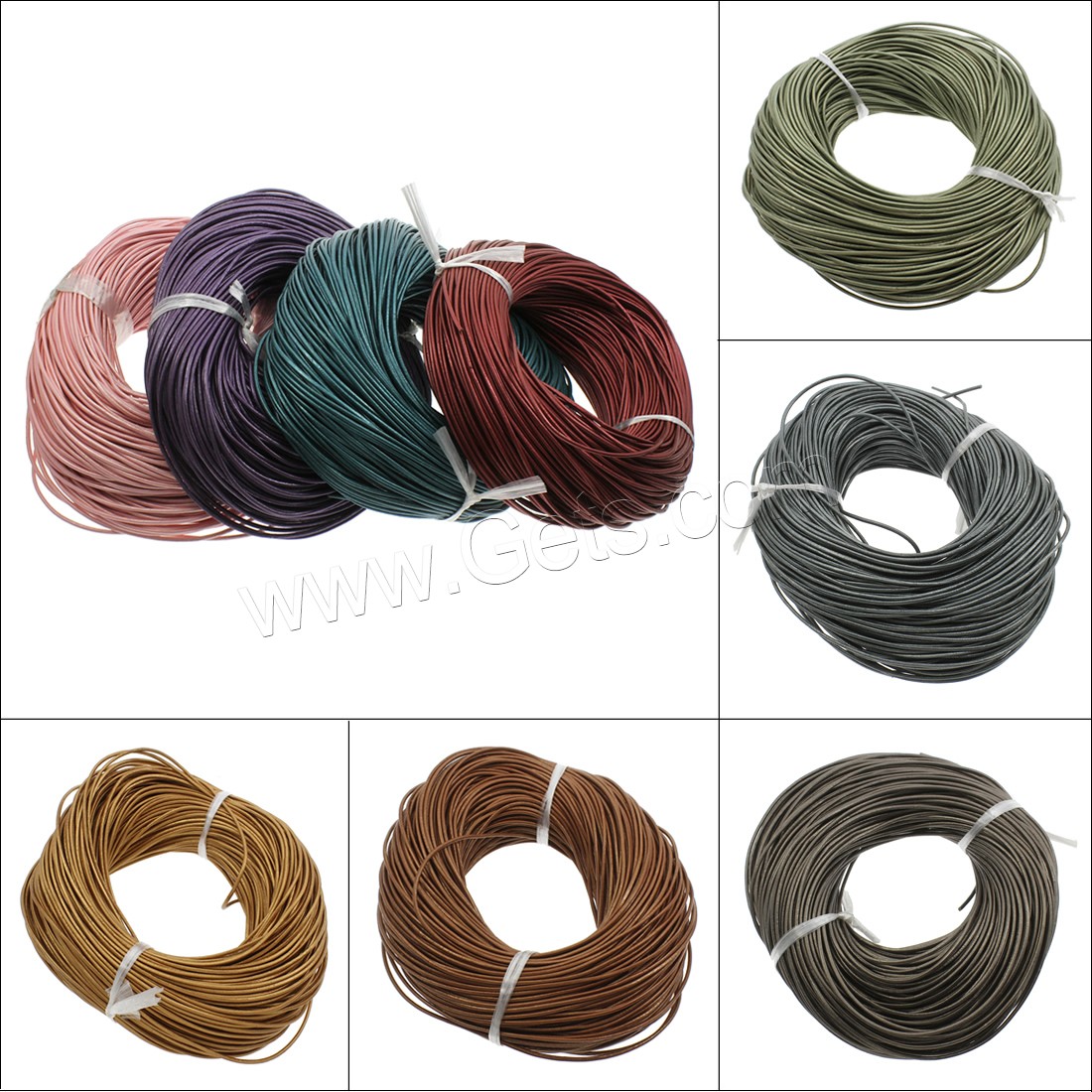 Cowhide Leather Cord, different size for choice & matte, more colors for choice, 100Yards/Lot, Sold By Lot