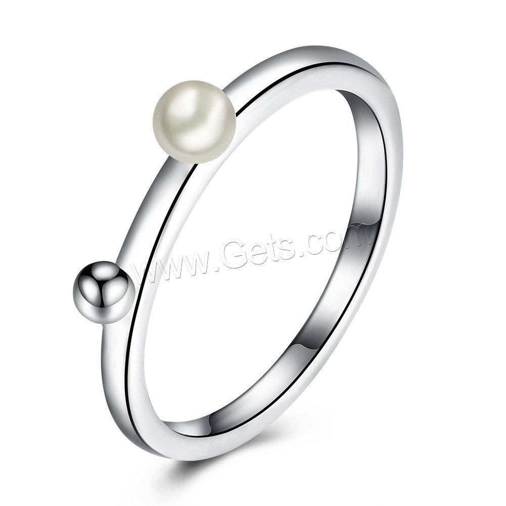 Zinc Alloy, with Plastic Pearl, silver color plated, different size for choice & for woman, 4mm, Sold By PC