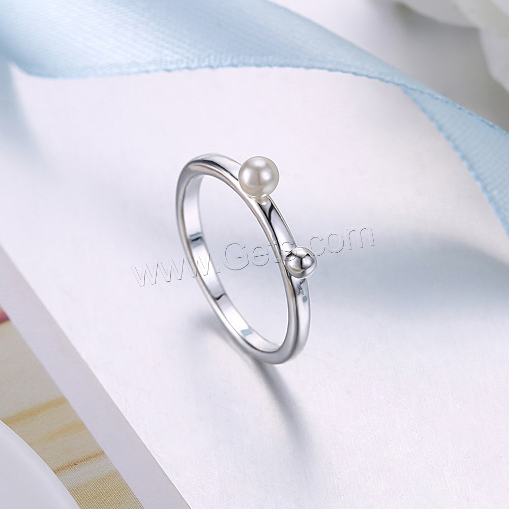 Zinc Alloy, with Plastic Pearl, silver color plated, different size for choice & for woman, 4mm, Sold By PC