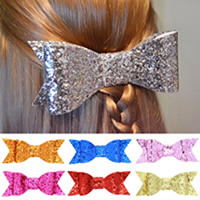 Cloth Alligator Hair Clip, with Plastic Sequin, for children 