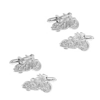 Brass Cufflinks, Motorcycle, silver color plated, Unisex, nickel, lead & cadmium free, 18mm 