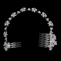 ブライダル装飾的な髪のくし, 亜鉛合金, シルバーメッキ, ブライダル用 & 女性用 & ライン石のある 12パソコン/ロト, 売り手 ロト
