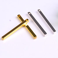 Colgantes de la joyería de cobre amarillo, metal, Rectángular, más colores para la opción, libre de níquel, plomo & cadmio, 30x2.5x2.5mm, agujero:aproximado 1.2mm, Vendido por UD