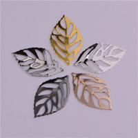 Brass Leaf Pendants, plated nickel, lead & cadmium free 
