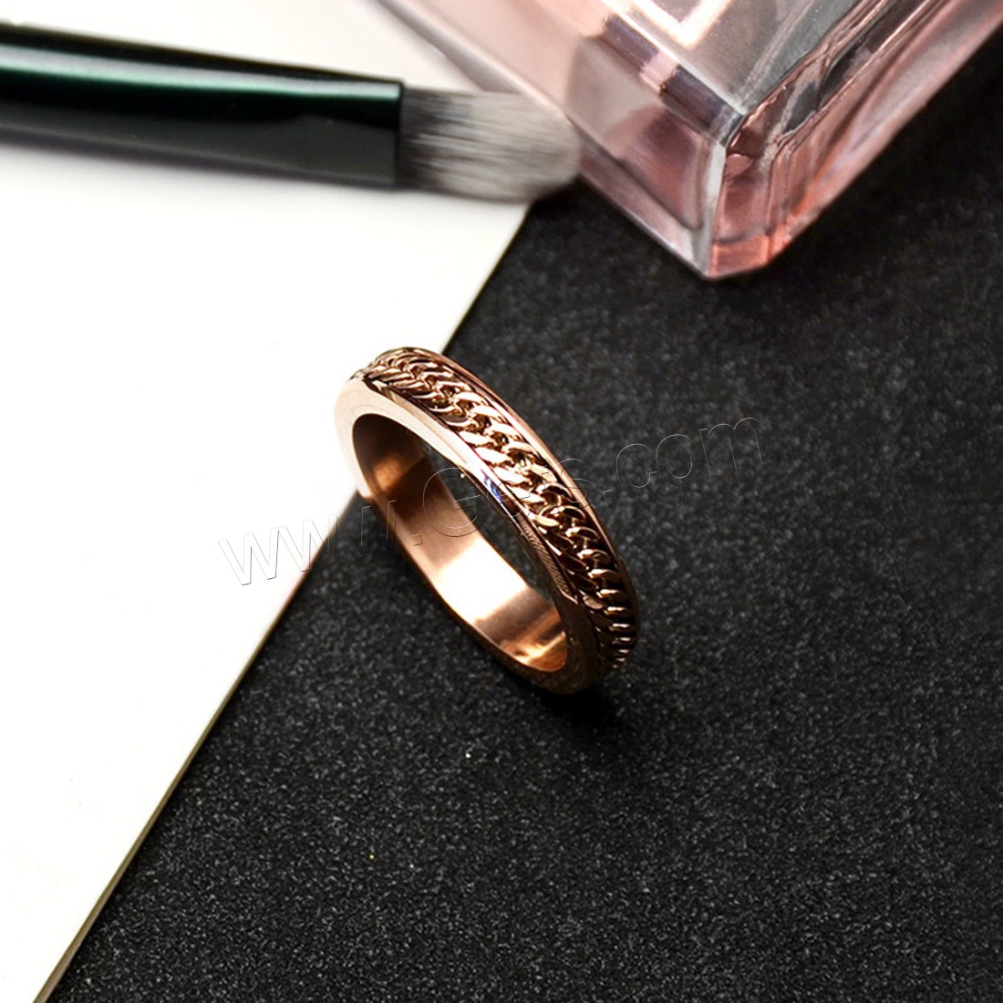 Stainless Steel Finger Ring, 316L Stainless Steel, Donut, rose gold color plated, different size for choice & for woman, 4.3x1.6mm, Sold By PC