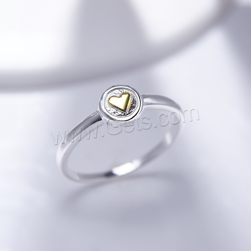 Newegg® Finger-Ring, 925 Sterling Silber, plattiert, mit einem Muster von Herzen & verschiedene Größen vorhanden & für Frau & zweifarbig, 7mm, verkauft von PC
