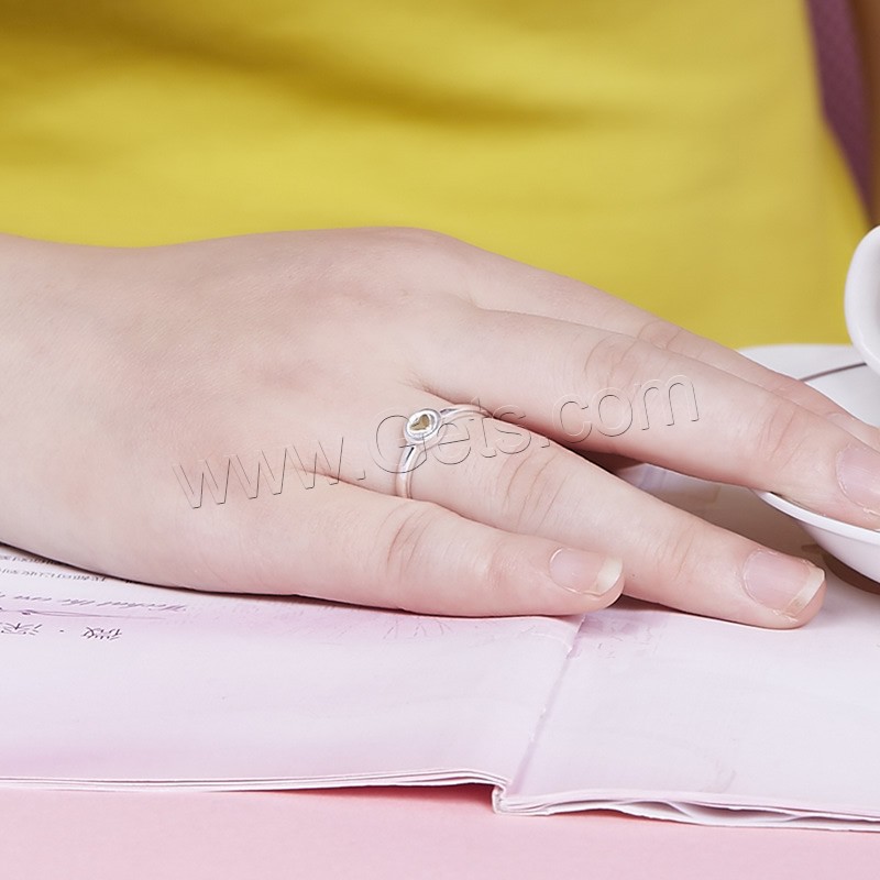 Палец кольцо Newegg®, Серебро 925 пробы, Другое покрытие, с рисунками сердца & разный размер для выбора & Женский & двухцветный, 7mm, продается PC