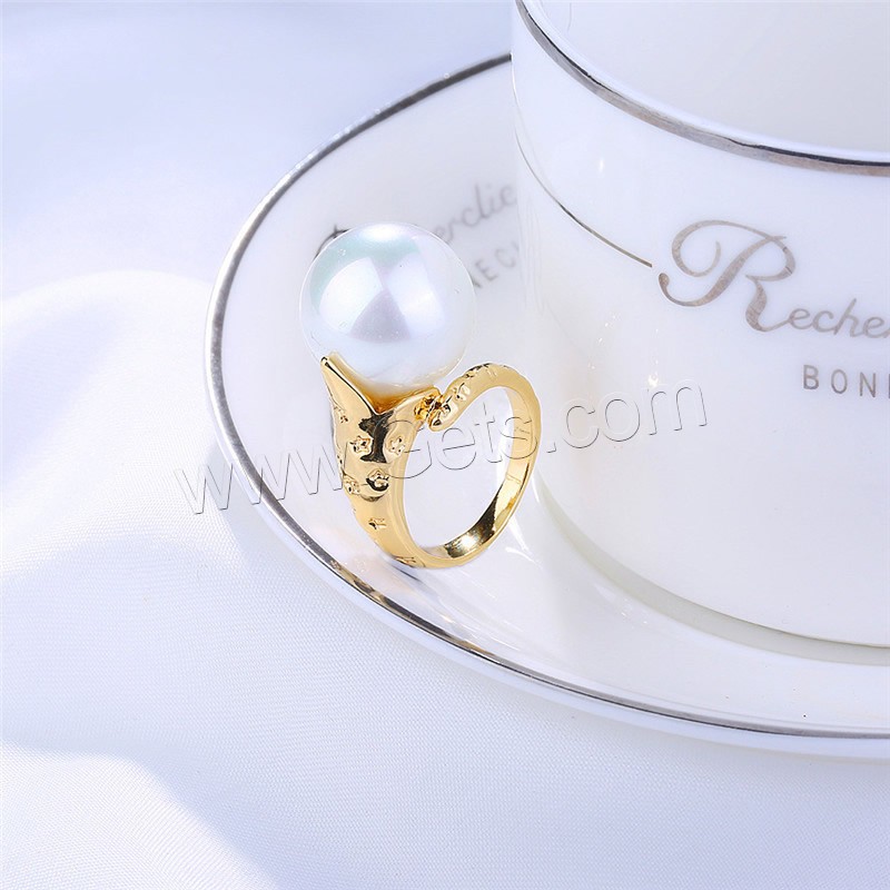 El anillo de dedo Newegg®, metal, con Perlas de vidrio, chapado en color dorado, diverso tamaño para la opción & para mujer, 17mm, Vendido por UD